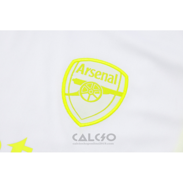 Tuta da Track Arsenal Manica Corta 2023-2024 Bianco - Pantaloncini